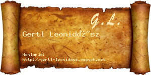 Gertl Leonidász névjegykártya